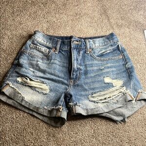 Aeropostale Blue Distressed Jean Shorts